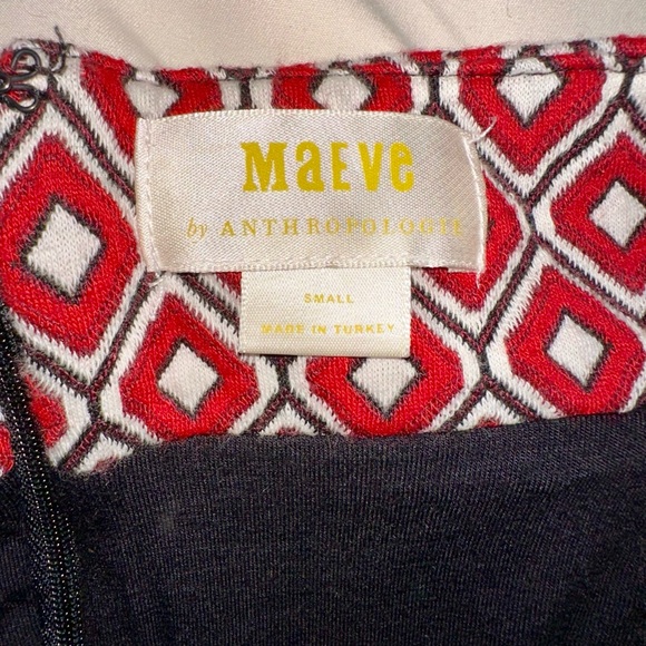 Anthropology Maeve Wiles Geometric Jacquard Faux Wrap Midi Skirt - Picture 3 of 6